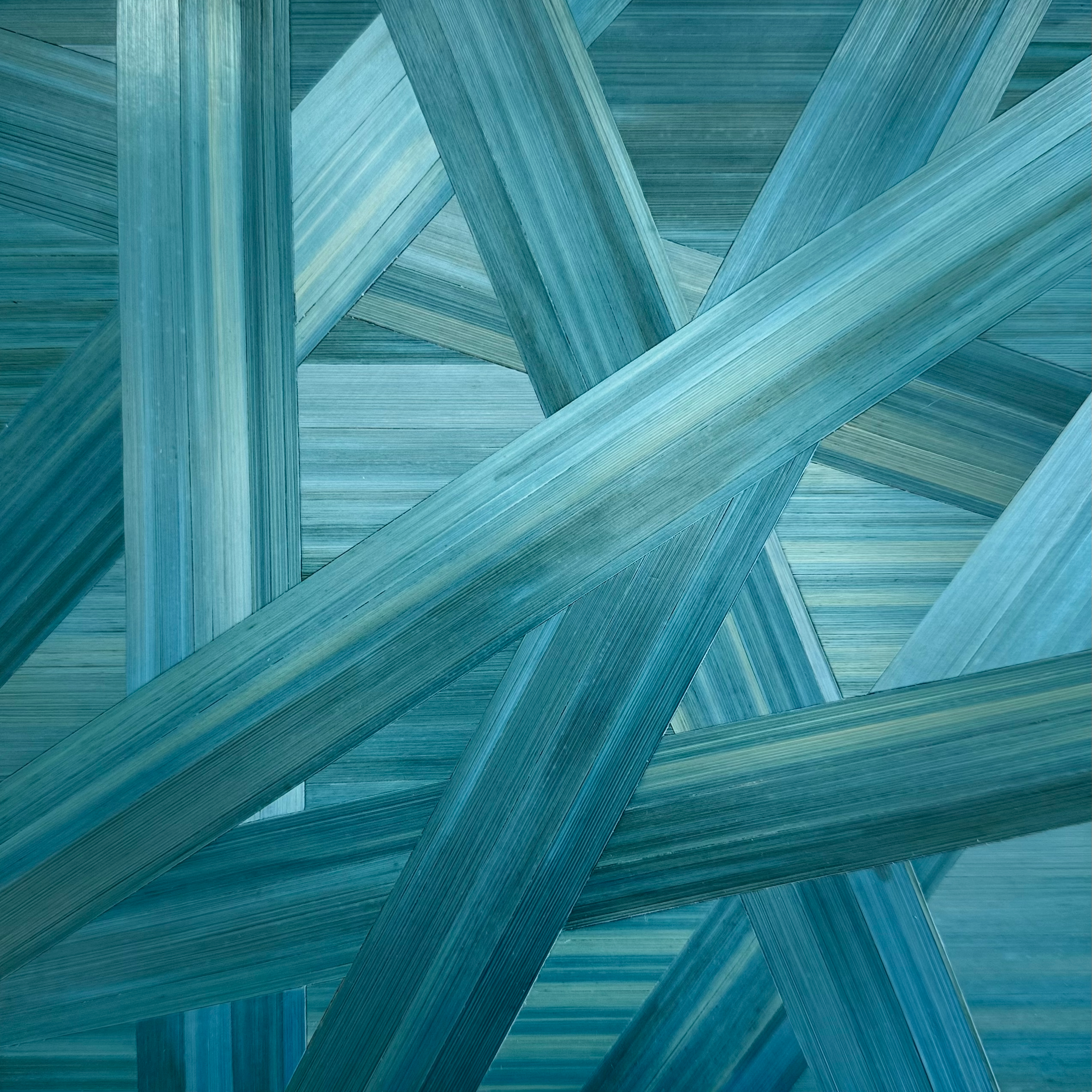 Interwoven Light - Straw marquetry artwork